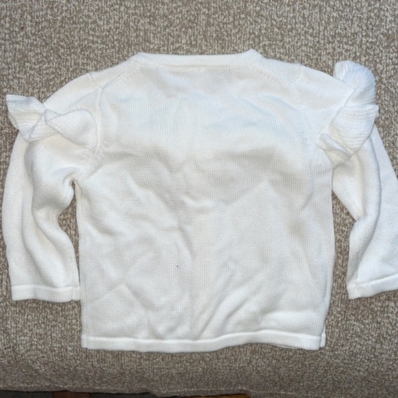Janie and Jack White Ruffle Cardigan 3-6M and 6-12M - Picture 3 of 3